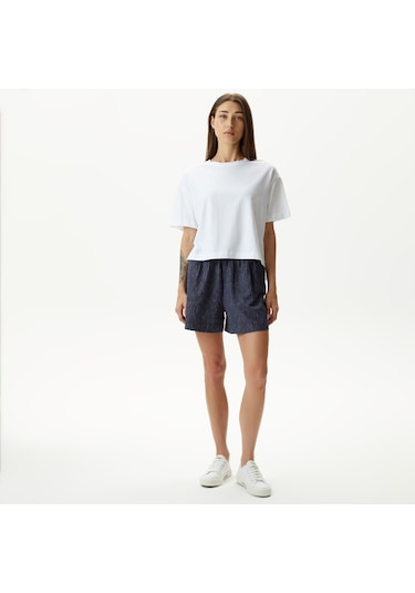 Nautica Kadın Lacivert Relaxed Fit Çizgili Şort Çizgili 45b163t Lacivert