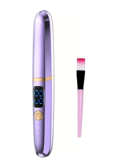 Elmpaly Bright Purple Fırçalı 3 Sıcaklık Ayarlı Usb Şarjlı Isıtmalı Kirpik Maşası