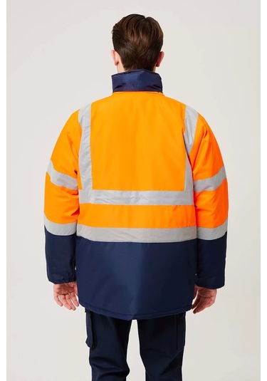 Kışlık İş Güvenliği Parkası Neon En Iso 13688 20471 343 Linum F.turuncu-lacivert
