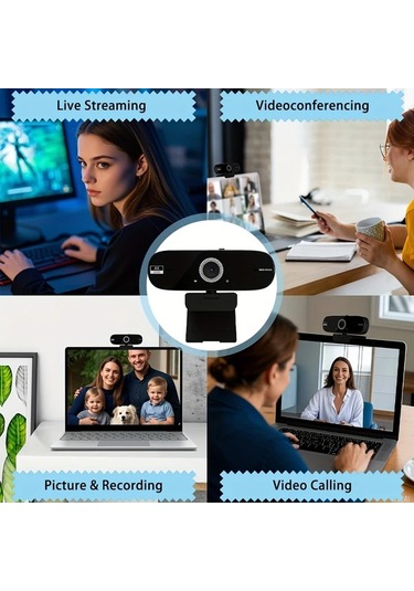 Xuweiwei 4k Computer Webcam Otofokus Gürültü Önleyici Mikrofon Işık Düzeltme Usb Plug-and-play Pri Vacy Kapağı