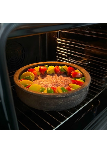 Küçük Boy Toprak Güveç Fırın Tepsisi 4 Kişilik 28 CM Toprak