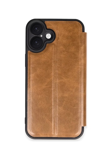 Newface  Apple  Uyumlu iPhone 16 Plus Kılıf Flip Cover - Taba