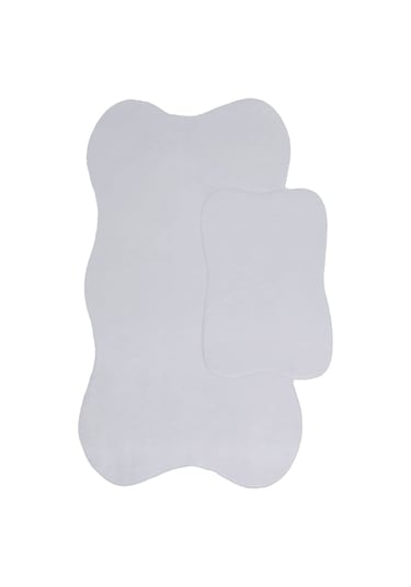 Anatolia Gri 2'li 80x140 + 50x70 Cm Büyük Ebat Banyo Paspası Seti Gri