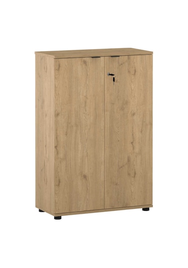 Rio 3 Raflı Kapaklı Kitaplık - Florida Meşe 72x109x34 Cm Meşe