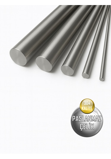 Paslanmaz Çubuk Ø 6mm - 3 Adet 1 Metre - Krom Mil - 304 Kalite İnox