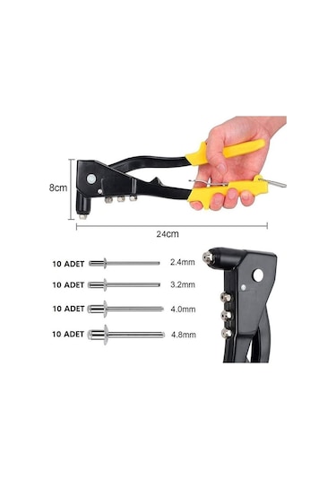 Perçin Tabancası Araç Koltuk Mobilya Perçin Hediyeli