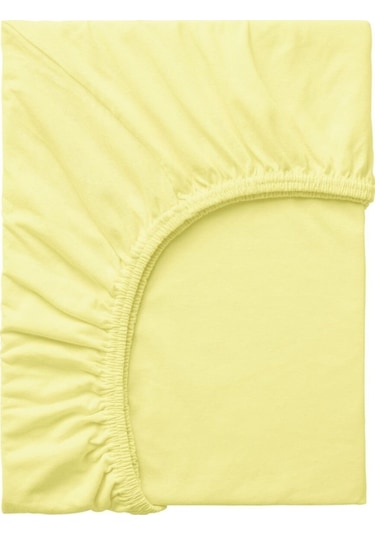 Tek Kişilik Penye Lastikli Çarşaf 100 X 200 Cm Sarı Sari