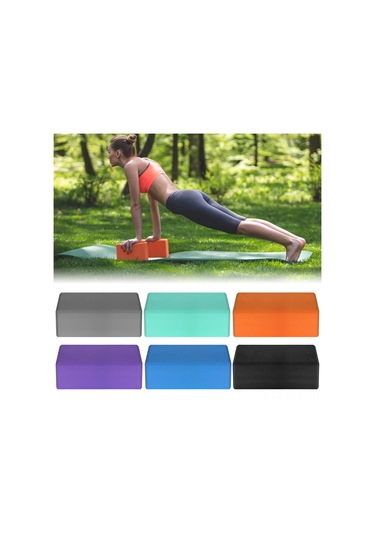 Padalink Eva Malzemeden Üretilmiş Kaymaz Yüzeyli Yoga Bloğu - Turuncu - Dengeli Ve Derin Pozlar İçin İdeal Portakal Turuncu
