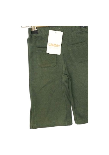 Çikoby Kız Bebek Yırtmaçlı Örme Pantolon-13578 Haki