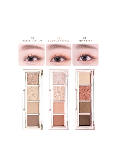 Yoğun Pigmentli Mat Ve Işıltılı Tonlar Barındıran 4'lü Far Paleti Day Vibe Palette 1 Beige Motion 1