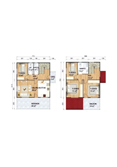 Ballife Prefabrik 151 M2 Standart Dubleks Prefabrik Konut