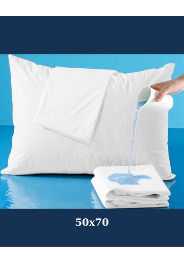 Safex Yastık Alezi Su Geçirmez Kumaş 50x70 +20cm İç Kapaklı Beyaz