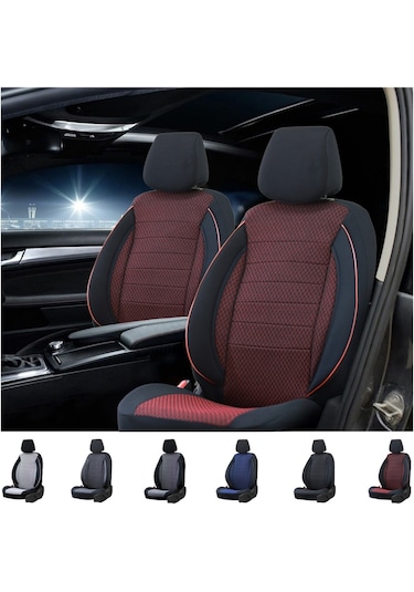 Ford Fusion Oto Koltuk Kilifi Pamuklu Siyah-Kirmizi