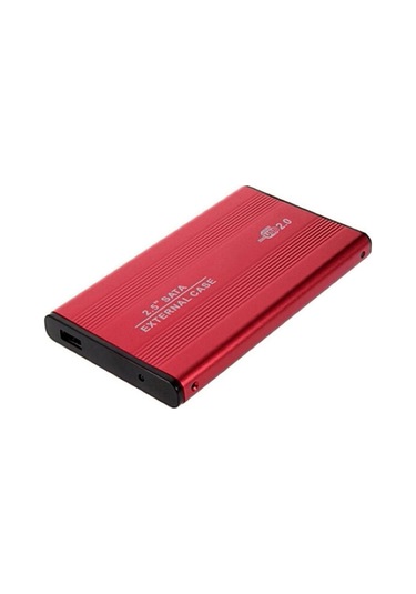 Usb 2.0 To Sata 2.5 İnç Alüminyum Harici Harddisk Kutusu Kırmızı