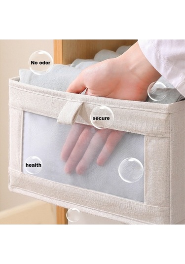 Dancemonkey Şeffaf Pencereli Organizatör Kutusu - Elbise Dolabı Cbtx Bej M Beden - Jy 140l