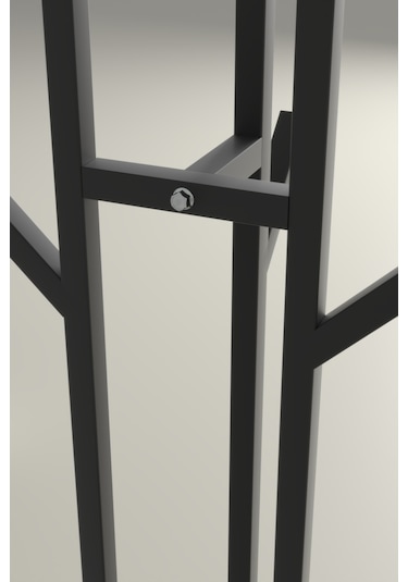 Retodesign 9 Kancali Metal Elbise Askisi, Portmanto Askisi, Antre Ayakli Aski 5101 Siyah