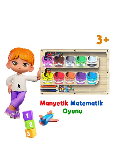 Tineke Manyetik Eğitici Renkli Sayma Ve Eşleştirme Labirenti Eğitim Oyuncağı - Ahşap Montessori Oyunu Kova