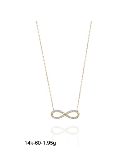 Klasik Sonsuzluk Çok Şık 14 Ayar Altın Kolye