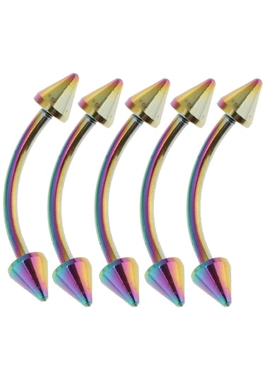 Dolıty 60 Parça Toptan Dil Kaş Dudak Göbek Halkası Renkli Çok Renkli