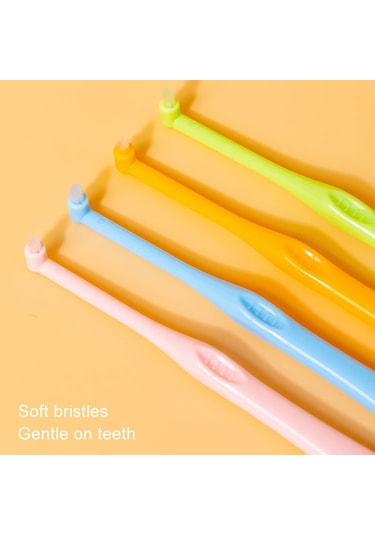 Sones Lerch 2'si 1 Arada Sivri + Yuvarlak Ortodontik Diş Temizleme Fırçası Evcil Hayvan Diş Yarığı Fırçası Renk Rastgele Teslimat