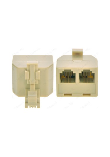 RJ11 6P4C 2'li Telefon Hattı Çoklayıcı Y-Splitter Adaptörü