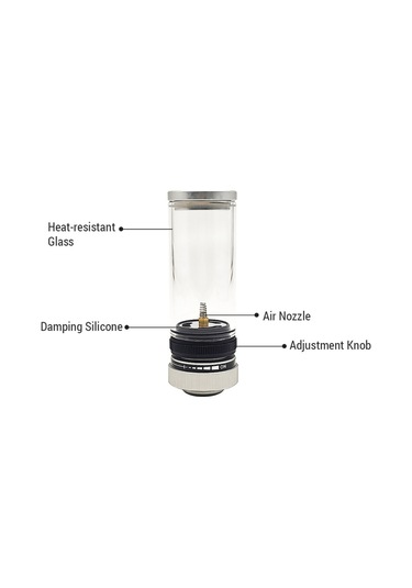 Mufunye Açık Hava Mum Işığı - Gaz Alevli Lamba Tabanı - Siyah Çok Renkli