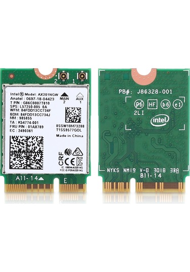 Hombey Ax201ngw M.2 Cnvio2 Wıfı6 Ağ Kartı, 2.4gbps 5ghz Ve 574mbps 2.4ghz Hız, Bluetooth 5.0, Windows 10 X64 Desteği