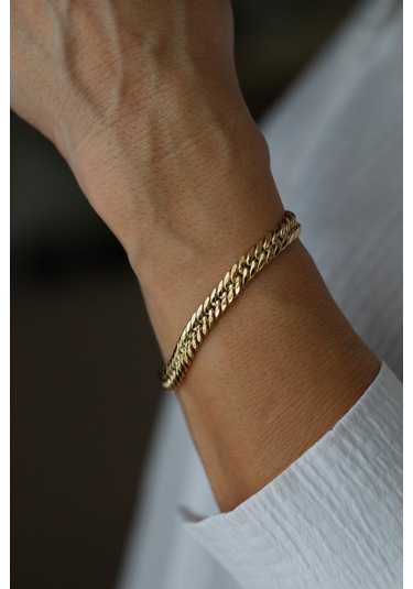 Yenigün Kuyumculuk 14 Ayar Altın Sıkı Gurmet Zincir Bileklik Blk58147 Sarı Altın