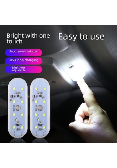 Neevoyu Araba Işıklı Dekorasyon: Dokunmatik Duyarlı İç Cephe Led Lambası, Usb Beslemeli, 8 Renkli Renk Değişimi, Uzun Ve Dairesel Model