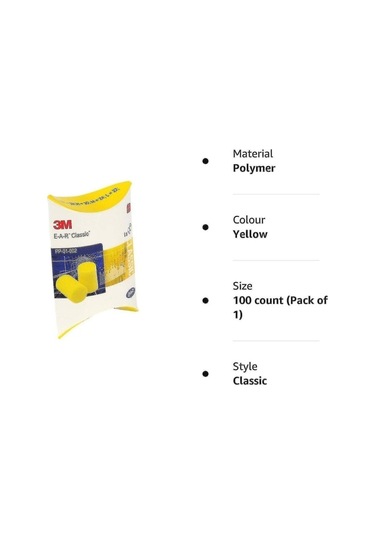 3m Kulak Klasik Kulak Tıkacı, 50 Çift Uyumlu, Çiftler Halinde Paketlenmiş, Sarı, Snr 28 Db, İşitme Koruması 2024ws