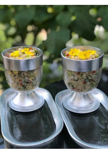 Gümüş Varak Bant Sunumluk Sosluk Çerezlik Ve Tabak Cam 2'li Set