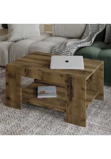 Lina Orta Sehpa Modern Minimal Tasarım Antik Ceviz
