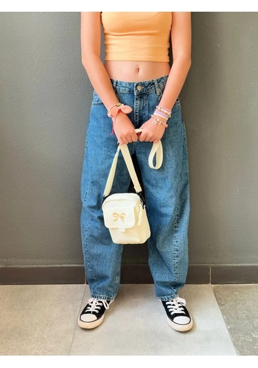 Kız Çocukları İçin Fiyonklu Cross-body Omuz Çantası 405368470 Beyaz