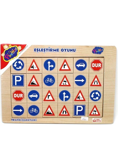 Playwood Ahşap Eğitici 4 Çeşit Eşleştirme Hayvanlar/Oyuncaklar/Ta