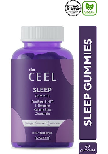 VitaCeel Uyku Döngüsüne Yardımcı Vegan Sleep Gummy Vitamin Passiflora, Vitamin B6, 5-  http, L-theanie