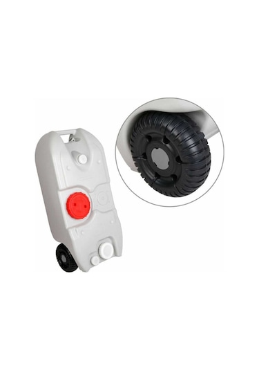 Porvaletti Portatif Tekerlekli Su Tankı 40 L Beyaz