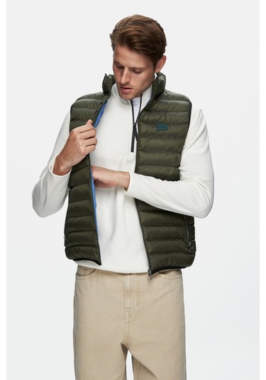 Blume Yeşil Fermuarlı Ve Cepli Polyester Standard Fit Erkek Yelek Yeşil