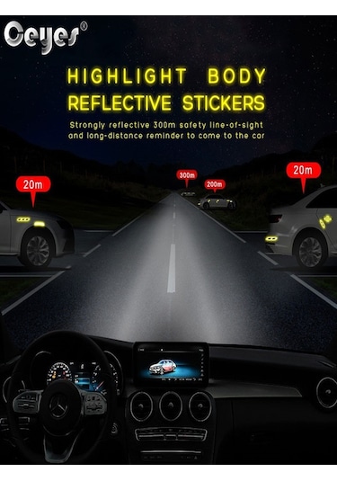 Oto Sticker Reflektörlü Yan Kapı Yapıştırma Oto Aksesuar