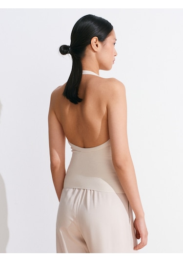 Dilvin 31971 Boyundan Bağlamalı Top-açık Bej Açık Bej