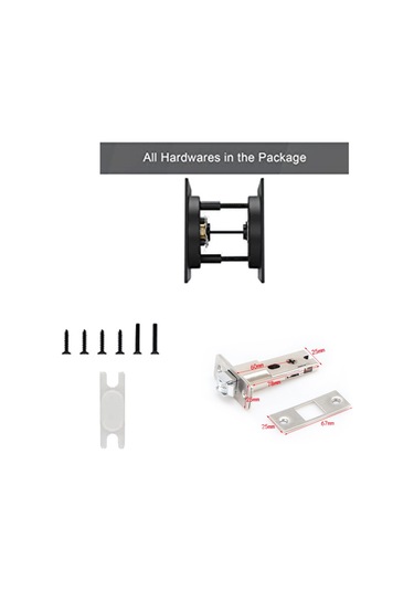 Nayomiglow Cep Kapı Kilidi, Mat Siyah Çağdaş Gizlilik Kare Cep Kapı Donanımı, Siyah Sürgülü Cep Kapı Kilidi