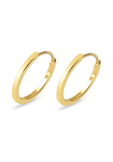 2,5 Cm Çaplı 14 Ayar Altın Halka Küpe