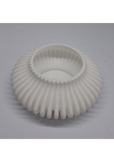 İkili Elmas Çizgili Tealight Mumluk Beyaz