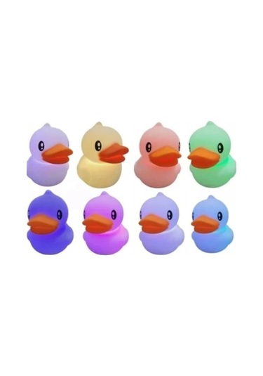 Sevimli Ördek Gece Lambası Dokunmatik Sensörlü Renkli Çocuklar Için Usb Şarjlı İthal Ürün Çok Renkli