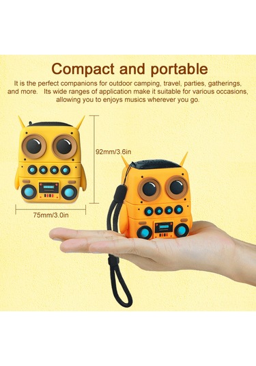 Maiyame Sarı Minyon Desenli Taşınabilir Bluetooth Hoparlör - Ip65 Su Geçirmez, 5-8 Saat Çalma Süresi, Fm Radyo Ve Tf Kart Desteği