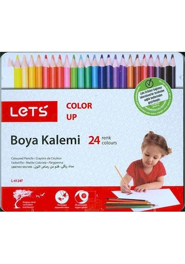 Lets Tam Boy Boya Kalemi 24 Renk Metal Kutuda L-4124t