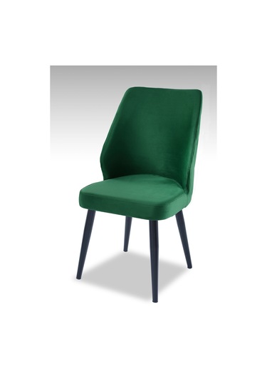 Puffy Sandalye - Babyface Yeşil- Metal Siyah Ayak 4 Adet - Salon Sandalyesi / Mutfak Sandalyesi Yeşil