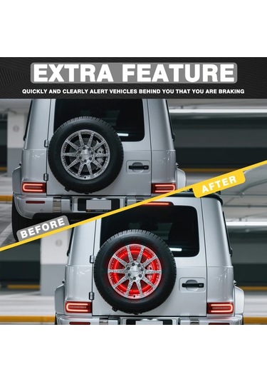 Xuweiwei 2007 2018 Wrangler Jk 2018 2019 1987 2021 Jku Jlu İçin Red Led Halka Arka Tekerlek Işığı Yedek Lastik Işığı Pili Yok
