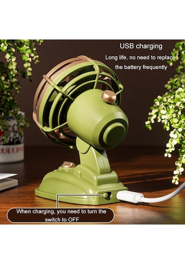 Cbtx Mini Retro Masaüstü Sessiz Elektrikli Fan
