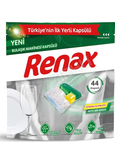 5 Adet Renax Bulaşık Makinesi Kapsülü 44'lü