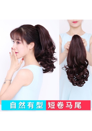 Peruk At Kuyruğu Kadın Uzun Kıvırcık Saç Pençe Klipsi Kısa Armut Çiçeği At Kuyruğu Örgüsü